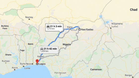 From Itas in Bauchi, Ladipo travelled for 32 hours to get to Lagos, including a six-hour wait at a park in Kano.